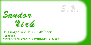 sandor mirk business card